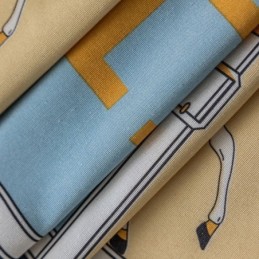 Katoenen Gordijnen Kinderstijl Wit Paard Bedrukt