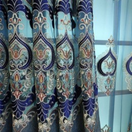 Halfverduisterend Gordijn Op Maat Gemaakt Gordijn Met Europees Bloemenborduurwerk Voor Woonkamer/Slaapkamer