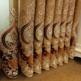 Halfverduisterend Gordijn Op Maat Gemaakt Gordijn Met Europees Bloemenborduurwerk Voor Woonkamer/Slaapkamer