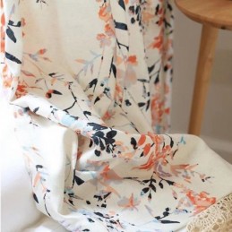 Gordijnen Met Botanische Print, Polyester, Verduisterende Gordijnen, Woonkamer, Slaapkamer