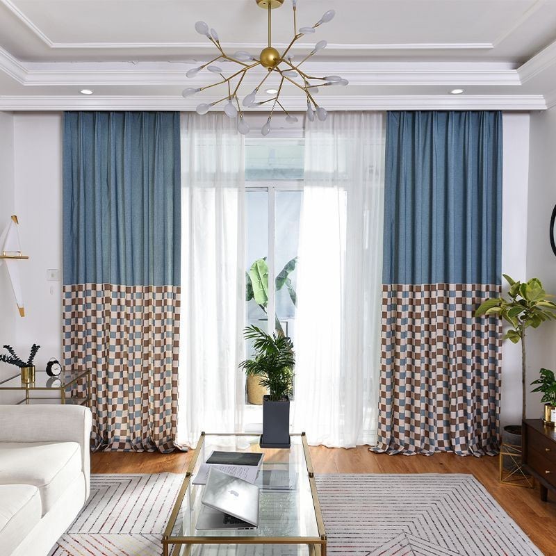 Katoenen Gordijn Op Maat Gemaakt Gordijn Geruit Bedrukte Scandinavische Stijl