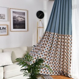 Katoenen Gordijn Op Maat Gemaakt Gordijn Geruit Bedrukte Scandinavische Stijl