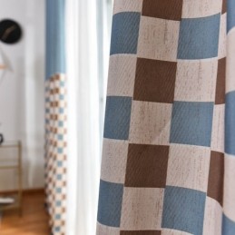 Katoenen Gordijn Op Maat Gemaakt Gordijn Geruit Bedrukte Scandinavische Stijl