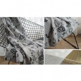 Linnen Verduisteringsgordijn Op Maat Gemaakt Gordijn Met Geborduurde Nordic-Plant Voor Woonkamer/Slaapkamer