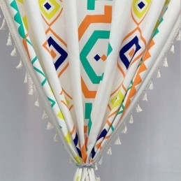 Linnen Gordijnen In Geometrische Print In Scandinavische Stijl Voor Woonkamer En Slaapkamer