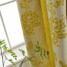 Nordic Verduisteringsgordijnen Bloemen Jacquard Polykatoen Gordijn Op Maat Gemaakt Gordijn Voor Woonkamer Slaapkamer