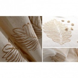 Nordic Katoenen Linnen Verduisteringsgordijn Op Maat Gemaakt Gordijn Blad Borduurwerk Voor Woonkamer Slaapkamer