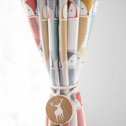 Modern Cartoongordijn Op Maat Gemaakt Gordijn Schattige Uil Print Zachte Verduisterende Kinderkamerstof