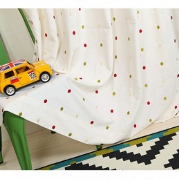 Gordijn Van Katoen Met Borduursel, Op Maat Gemaakt, Met Nordic Storm Dot-Ontwerp Voor Woonkamer/Slaapkamer