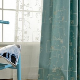 Verduisteringsgordijn Van Katoen, Op Maat Gemaakt, Gordijn In Scandinavische Stijl, Geborduurd Voor Woonkamer/Slaapkamer