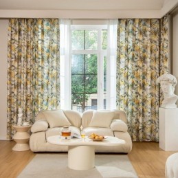 Katoenen Gordijnen Amerikaans Kleurrijk Bananenblad