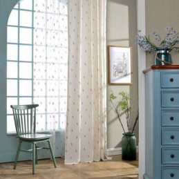 Gordijn Met Bloemenborduurwerk, Op Maat Gemaakt, Van Nordic Katoen Voor Woonkamer En Slaapkamer