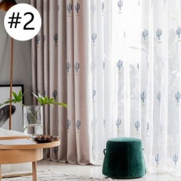 Gordijnen Kinderstijl Cactus Geborduurd