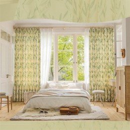 Amerikaanse Chevron Gordijnen Inkt Bamboe Blad Bedrukt