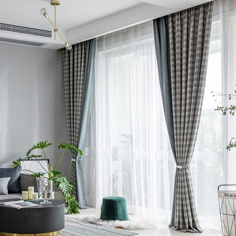 Gordijnen Modern Eenvoudig Pied-De-Poule