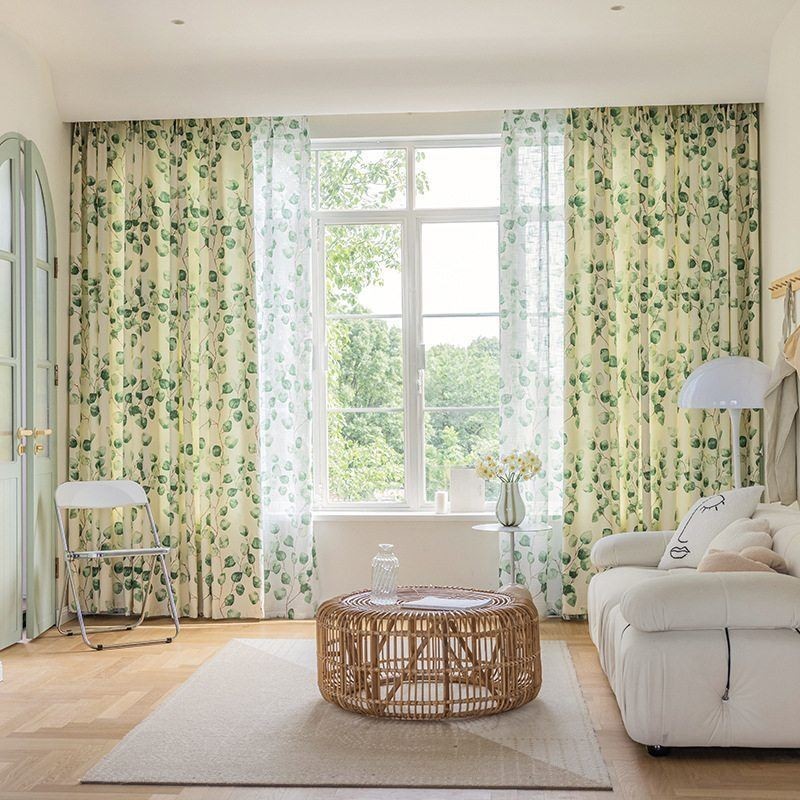 Chevron Gordijnen Amerikaanse Stijl Blad Bedrukt