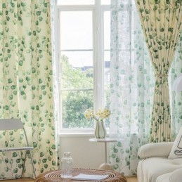 Chevron Gordijnen Amerikaanse Stijl Blad Bedrukt