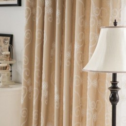 Gordijn Met Geborduurde Planten, Op Maat Gemaakt, Gordijn In Scandinavische Stijl, Katoen Voor Woonkamer En Slaapkamer