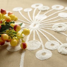 Verduisteringsgordijn Van Katoen Op Maat, Gordijn Met Geborduurde Noorse Paardenbloem Voor Woonkamer/Slaapkamer