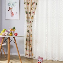 Nordic Katoenen Verduisteringsgordijnen Met Fruitprint Voor Woonkamer En Slaapkamer