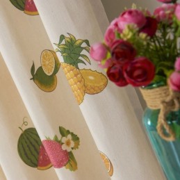 Nordic Katoenen Verduisteringsgordijnen Met Fruitprint Voor Woonkamer En Slaapkamer