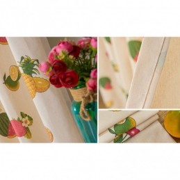Nordic Katoenen Verduisteringsgordijnen Met Fruitprint Voor Woonkamer En Slaapkamer