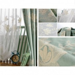 Verduisteringsgordijnen Van Katoen En Linnen, Geborduurd Met Scandinavische Bloemen