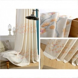 Nordic Verduisteringsgordijn Op Maat Gemaakt Gordijn Katoen Pruimenbloesem Geborduurd