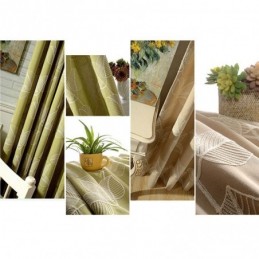 Verduisteringsgordijn Van Katoen En Linnen, Op Maat Gemaakt, Met Geborduurd Bladmotief In Nordic-Stijl Voor Woonkamer En Slaapkamer