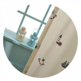 Kinderstijl Katoenen Verduisteringsgordijn Op Maat Gemaakt Gordijnzeil Vuurtoren Geborduurd