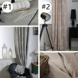 Verduisteringsgordijn Van Katoen Op Maat, Gordijn Met Geborduurd Blad In Nordic-Stijl Voor Woonkamer En Slaapkamer