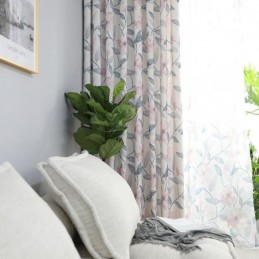 Verduisteringsgordijn Van Katoen Op Maat Gemaakt Gordijn In Scandinavische Stijl Met Plantenprint Voor Woonkamer En Slaapkamer