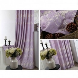 Gordijn Met Geborduurde Nordic-Planten Op Maat Gemaakt Linnen Gordijn Voor Woonkamer/Slaapkamer