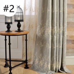 Gordijn Met Geborduurde Nordic-Planten Op Maat Gemaakt Linnen Gordijn Voor Woonkamer/Slaapkamer