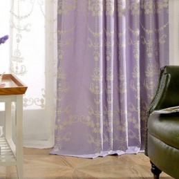 Europees Katoenen Verduisteringsgordijn Op Maat Gemaakt Gordijn Met Geborduurde Bloemen