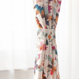 Gordijn Met Plantenprint, Op Maat Gemaakt, Thermisch Geïsoleerd, Verduisterend, Voor Woonkamer En Slaapkamer.