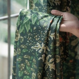 Amerikaanse Polykatoenen Gordijnen Op Maat Gemaakt Met Plantenprint Semi-Verduisterende Gordijnen