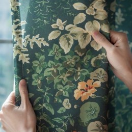 Amerikaanse Polykatoenen Gordijnen Op Maat Gemaakt Met Plantenprint Semi-Verduisterende Gordijnen