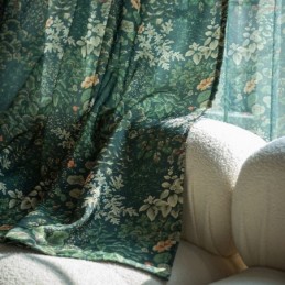 Amerikaanse Polykatoenen Gordijnen Op Maat Gemaakt Met Plantenprint Semi-Verduisterende Gordijnen