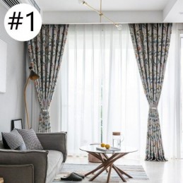 Bedrukte Gordijnen Amerikaanse Planten En Vogels Verduisterend