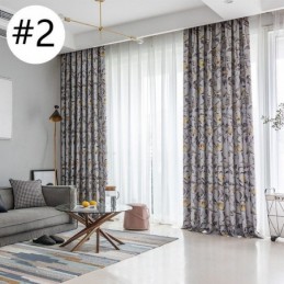 Bedrukte Gordijnen Amerikaanse Planten En Vogels Verduisterend