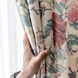 Polykatoenen Gordijn Op Maat Gemaakt Gordijn Amerikaanse Bloemenprint Verduisteringsgordijnen