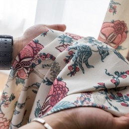 Polykatoenen Gordijn Op Maat Gemaakt Gordijn Amerikaanse Bloemenprint Verduisteringsgordijnen