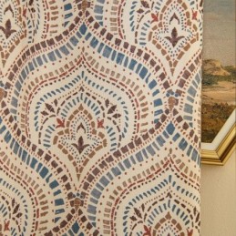 Polykatoenen Bedrukte Gordijnen Met Amerikaans Vintage Patroon En Verduisterende Werking