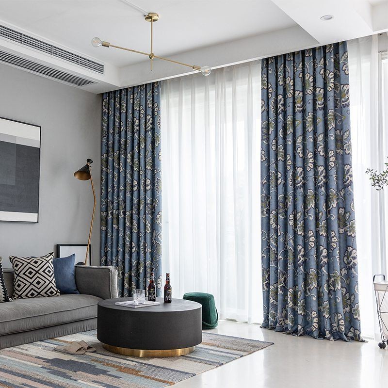 Gordijnen Amerikaanse Vintage Bloemen Bedrukt Verduisterend