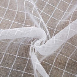 Nordic Simple Sheer Gordijn Op Maat Gemaakt Gordijn Wit Geruit Jacquard Woonkamer Slaapkamer Stof