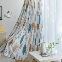 Contrasterende Kleur Kamerverduisteringsgordijn Op Maat Gemaakt Gordijn Milieuvriendelijk Bladprint Verduisterend