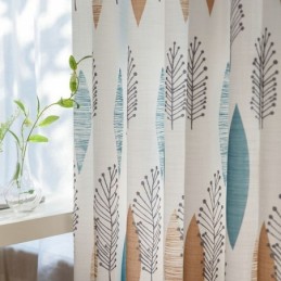 Contrasterende Kleur Kamerverduisteringsgordijn Op Maat Gemaakt Gordijn Milieuvriendelijk Bladprint Verduisterend