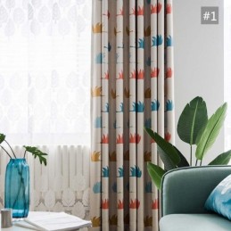 Eenvoudig Cartoongordijn Op Maat Gemaakt Gordijn Met Schattige Wilde Gansprint Voor Kinderkamerstof