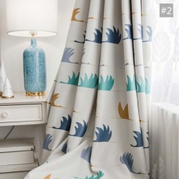 Eenvoudig Cartoongordijn Op Maat Gemaakt Gordijn Met Schattige Wilde Gansprint Voor Kinderkamerstof